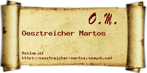 Oesztreicher Martos névjegykártya